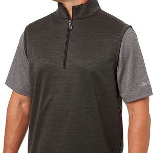 Walter Hagen Men's Space-Dye Golf Vest (Black, S)